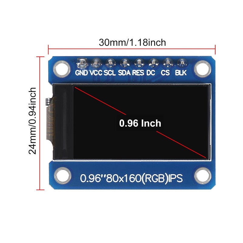 XIITIA 2pcs 0.96" HD IPS TFT LCD Display Module 80x160 RGB LCD Screen 3.3V ST7735 Drive SPI Interface 8pin Full Color for Arduino DIY - Image 3